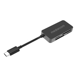 Mediacom Lettore Scrittore Di Memorie Memory Card Card Reader Usb-C In Alluminio Sd Micro Sd