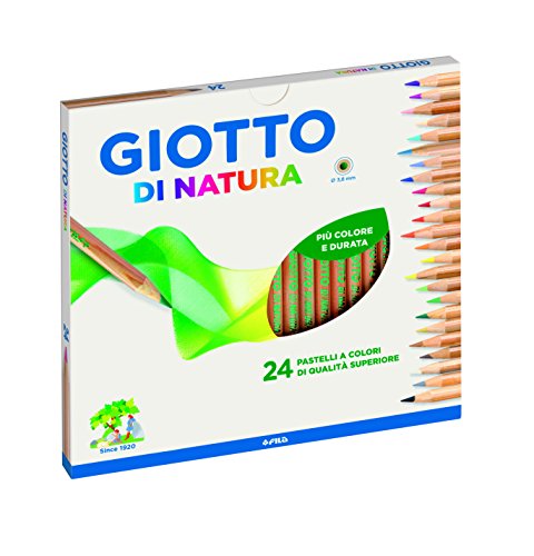 Giotto Di Natura - Astuccio Da 24 Matite A Pastello Colorate, 3.8 Mm, Colori Intensi