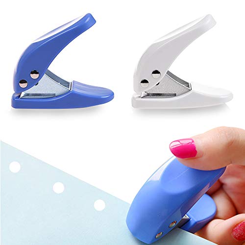 Moamun 1 Foro Carta Hole Punch, Palmare Portatile Puncher, 10 Fogli Contemporaneamente, Colore Casuale (2 Pcs)