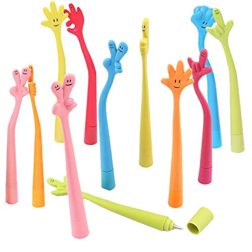 Jzk 25 X Divertente Penna Piegano A Forma Mano Set Penne A Sfera Biro Bomboniere Gadget Pensierino Regalino Festa Compleanno Bambini