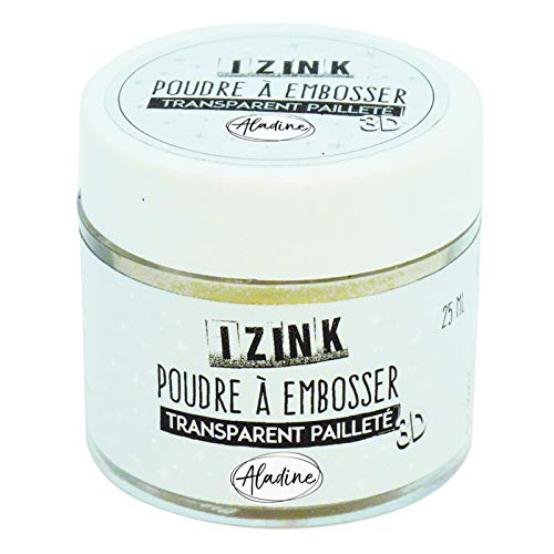 Aladine – Polvere Per Goffratura Izink Trasparente Glitter – Embossing Con Glitter – Effetto Volume 3D Per Scrapbooking E Cartoleria Creativa, Scrapbo