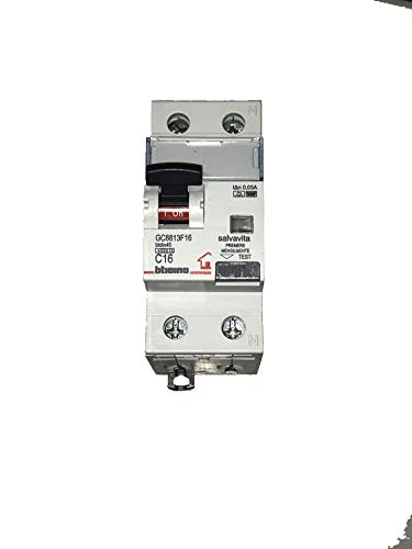 Bticino Gc8813F16 Magnetotermico Differenziale Classe" F" 1P+N 16A 30Ma 2 Moduli P.I 4,5Ka
