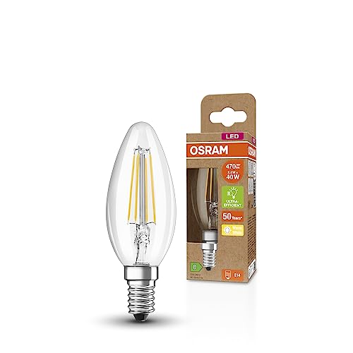 Osram Lampada Led Superstar+ Classic B Fil 40, E14, Candela, 2.5W, 470Lm, 2700K, Luce Bianca Calda, Tecnologia A Filamento Led, Basso Consumo Energeti