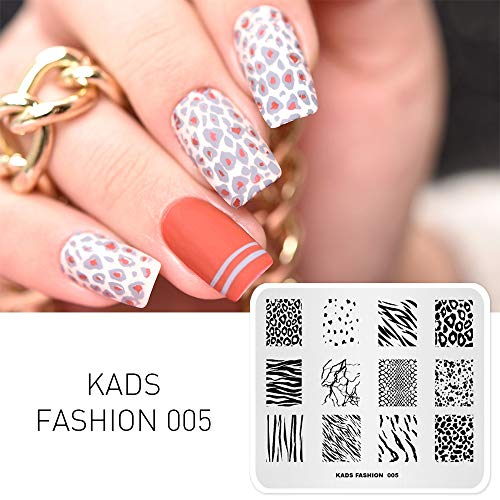 Kads Nail Stamping Plate Moda Nail Art Timbro Template Diy Immagine Template Manicure Stamping Plate Stencil Tools (Fashion 005)