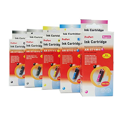 Propart Cartuccia, 10.8Ml Dye With Chip Mg5700,Mg6800,Mg7700#Cli-571Cxl, Ciano