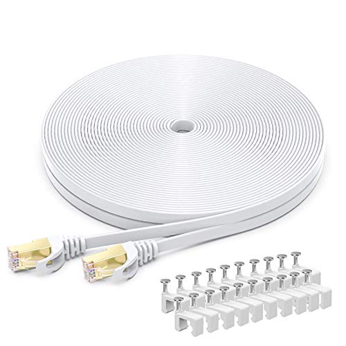 Busohe Cavo Ethernet Cat 8 Da 30 Metri, Cavo Di Rete Lan Piatto Gigabit Rj45 Ad Alta Velocità, Cavo Patch Internet 40Gbps 2000Mhz Per Switch, Router,
