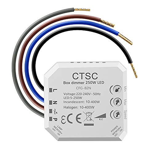 Ctsc Dimmer Per Led 220V - Trailing Edge Dimmer - Dimmer Led 220V - Relè Dimmer Per Led - Silenzioso, Regolatore Di Intensità Adatto A Led Regolabili,