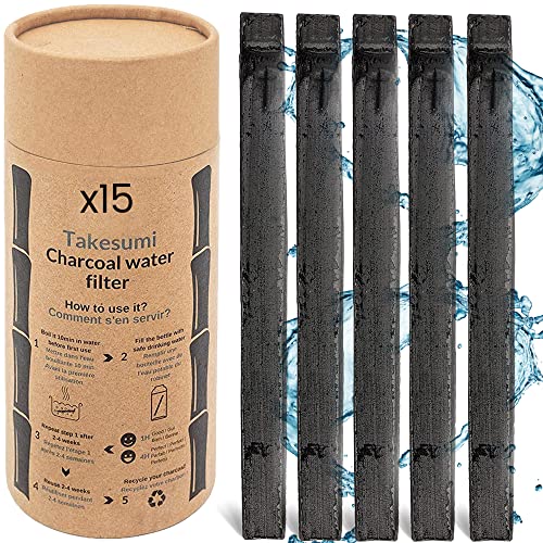 Orinko - Binchotan Bio 15X | Active Carbon Bamboo Takesumi Per La Purificazione Dell'Acqua + E-Book | Passaggio Dell'Acqua In Bottiglia Con Il Nostro