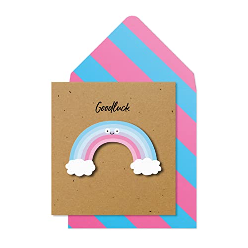Tache Biglietto Di Auguri 3D Motivazionale Con Scritta "Good Luck", Realizzato A Mano, Certificato Fsc®, Con Busta, Per Lui, Colleghi, Mogli, Marito,