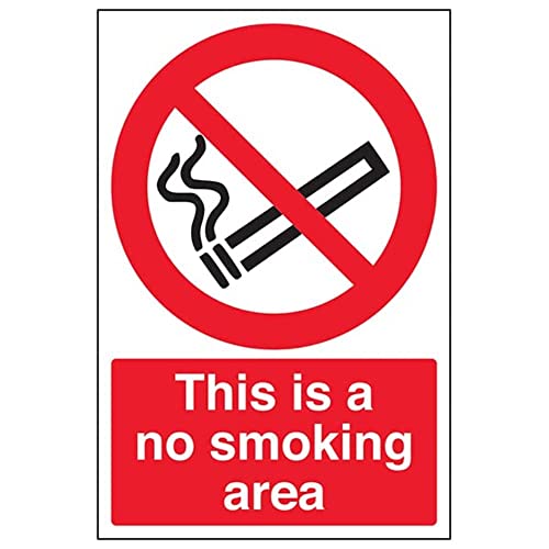 Cartello Di Sicurezza "Prohibition No Smoking – This Is A No Smoking Area" – 200 X 300 Mm