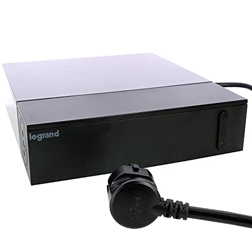 Legrand 049430 - Prolunga Multipresa Per Spazio Tv Con 4 Prese Con Messa A Terra E 4 Prese Senza Terra, Protezione Contro Sovratensioni E Interruttore