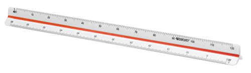 Westcott E-10162 00 Righello Architetto 2, Plastica, 30 Cm, Bianco