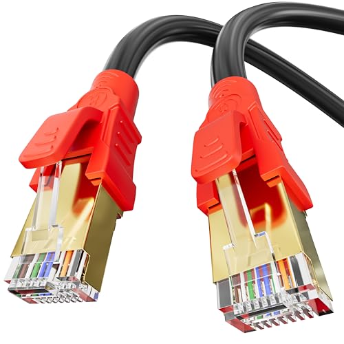 Soibke Cavo Ethernet 5 Metri, Cat 8 Cavo Lan 5M Cavo Di Rete Schermato Alta Velocità 40Gbps 2000Mhz Esterno Cavo Rj45 Gigabit 26Awg Sftp Poe Cavo Inte
