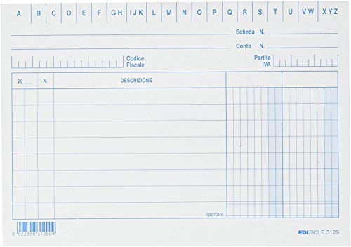 Edipro - E3129Bl - 100 Schede A 2 Colonne Blu F.To 10,5X15