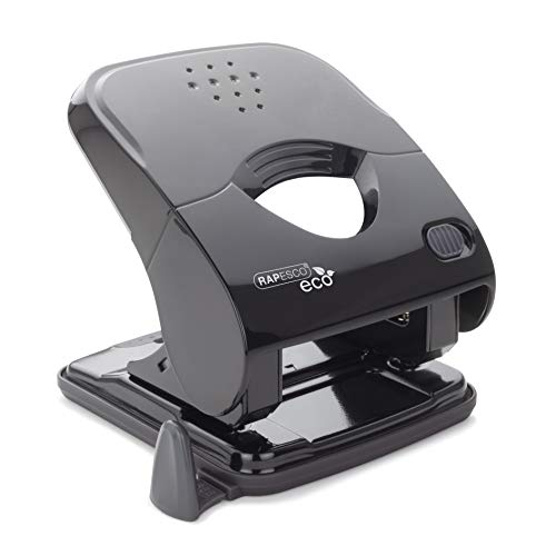 Rapesco 1523 Eco X5-30Ps Perforatrice A 2 Fori Con Meccanismo Facile, Capacità 30 Fogli, Nero