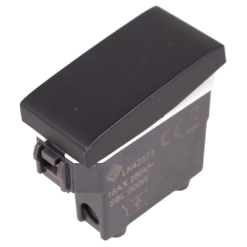 Interruttore Unipolare, 1P 16A 220V, Compatibile Con Bticino Living, Compatibile Con Vimar Plana (Nero, Standard)