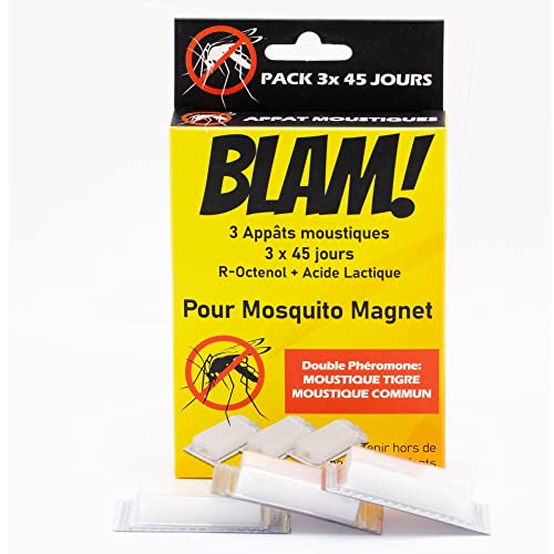 Blam 3 Esche Per Zanzare Compatibile Mosquito Magnet A Doppio Feromone: Efficace Su Zanzare Tigre E Zanzare Comuni Grazie A R-Octenol E Acido Lattico 