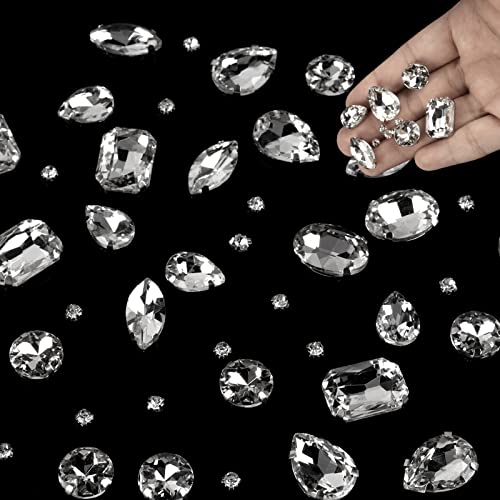 186 Pezzi Pietre Da Cucire,Pietre Decorative Cucito,Strass Da Cucire,Strass Di Vetro,Cristalli Colorati,Applicazioni Per Tessuti Strass, Artigianato F