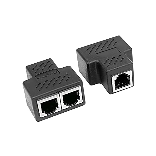 Yldy Splitter Lan Nero Da 1 A 2 Contemporaneamente Per Cavi Rj45 Cat5 / Cat5E / Cat6 / Cat6E / Cat7 E Supporta Due Computer Contemporaneamente Per Con