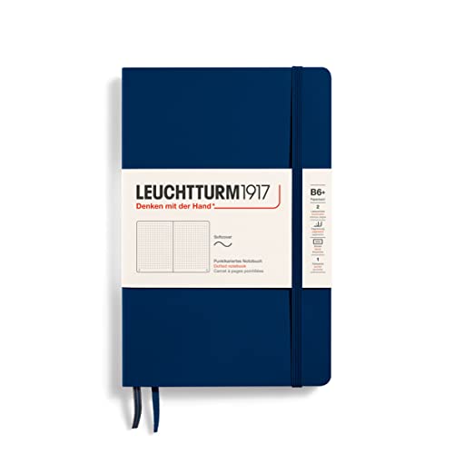 Leuchtturm1917 358318 Taccuini Paperback (B6+), Copertina Morbida, 123 Pagine Numerate, Puntini, Blue Mare