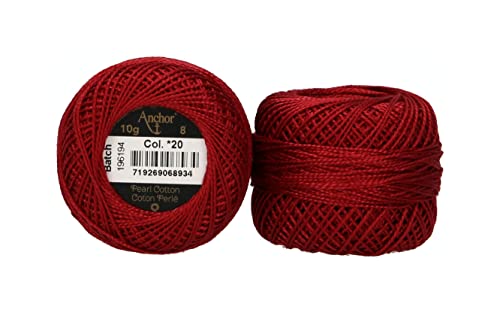 Anchor Filato Di Perle 8, Spessore: 8, Presentazione: 10G, Lunghezza: 82M Weinrot Fili Da Ricamo