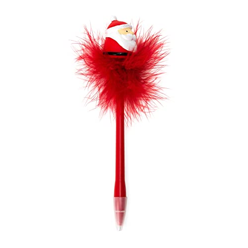 Legami - Penna A Sfera Con Babbo Natale Luminoso, Inchiostro Blu, Punta Da 0,7 Mm, 3,5X20 Cm, Per Bambini E Adulti, Tema Santa Claus
