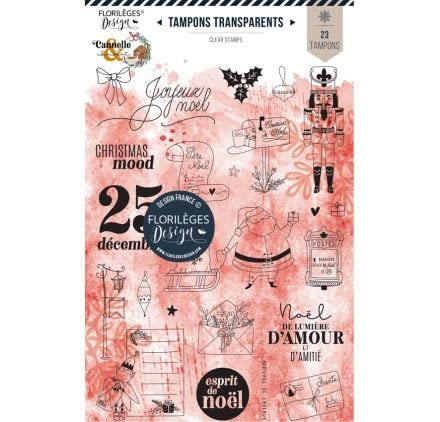 23 Timbri Trasparenti 'Florilèges Design Cinnamon And Chocolat' Christmas Spirit