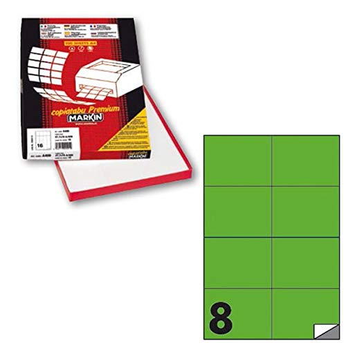 Etichetta Adesiva C/512 Verde Fluo 100Fg A4 105X74Mm (8Et/Fg) Markin