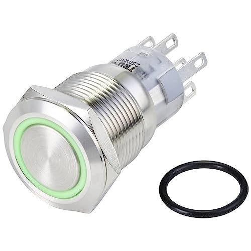 Tru Components Tc-10090980 Las1-Agq-22Ze/G/24V/S, Pulsante A Prova Di Vandalismo, 250 V/Ac 3 A, 2 X