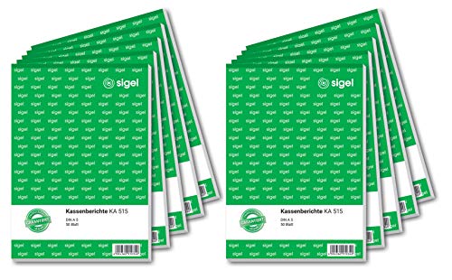 Sigel Ka515 Kasse Relazione A5, 5 Pezzi Da 50 Fogli 10 Pezzi