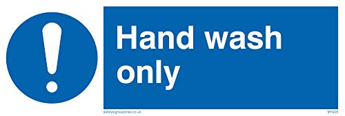Viking Signs Mh205-L15-V Cartello "Hand Wash Only", Vinile, 50 Mm H X 150 Mm W, Blu