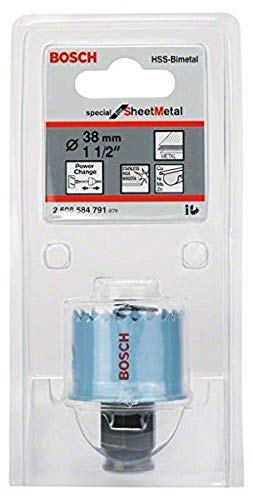 Bosch Professional 1X Sega A Tazza Special For Sheet Metal (Per Lamiere Di Acciaio Inossidabile, Lamiere Di Acciaio, Ø 38 Mm, Accessori Per Foratrice)