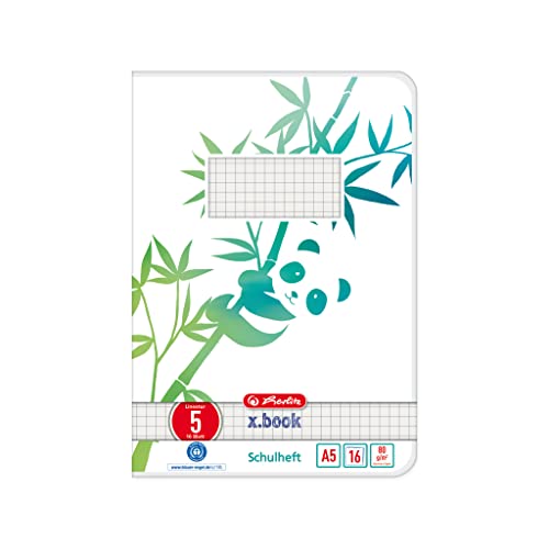 Herlitz Quaderno A5 Greenline 16 Fogli Rigatura 05 Panda
