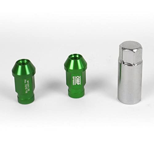 Set Tuercas Alluminio Omp 7075 Llave 19 L:40Mm M14X1.25 Verde