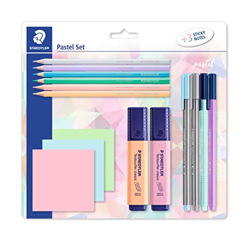 Staedtler, Set Pastello Per Marcare, Scrivere E Disegnare, Con Matite Colorate, Fineliner, Pennarelli E Evidenziatori Di Alta Qualità Made In Germany 