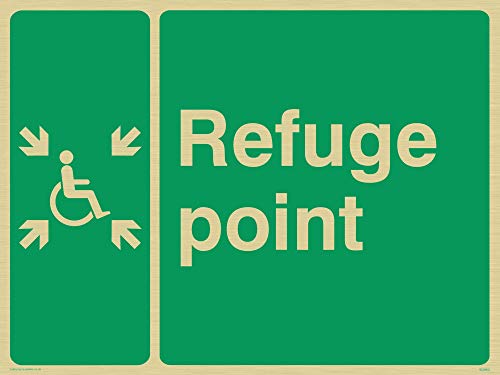 Viking Segni Sd963-A5L-G Handicap Sign, Rifugio Point, 150 Mm Altezza X 200 Mm Larghezza In Plastica Rigida Oro