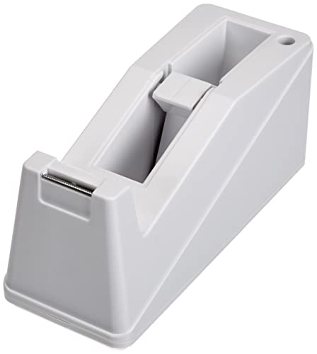 Dispenser Per Nastro Adesivo, Professionale Da Banco Con Fondo Antiscivolo E Portapenna, Doppio Supporto Per Rotoli Da 33/66 M, Colore Bianco
