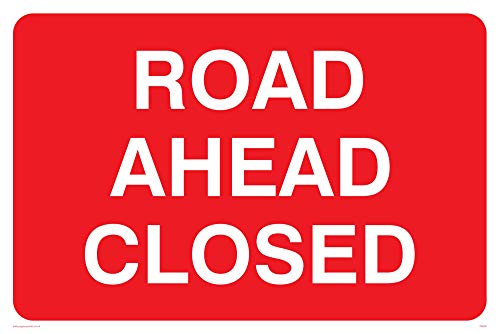 Viking Segni Pr555-A4L-3 M "Road Ahead Chiuso" Sign, 3 Mm, Plastica Rigida, 200 Mm Altezza X 300 Mm Larghezza