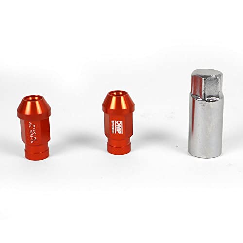 Set Tuercas Alluminio Omp 7075 Llave 19 L:40Mm M14X1.25 Rojo
