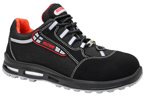 Elten Scarpe Antinfortunistiche Senex Xxt Esd S3, Uomo, Tessuto, Puntale In Plastica (Più Leggero Del Puntale In Acciaio), Leggere, Sportive, Nero/Ros