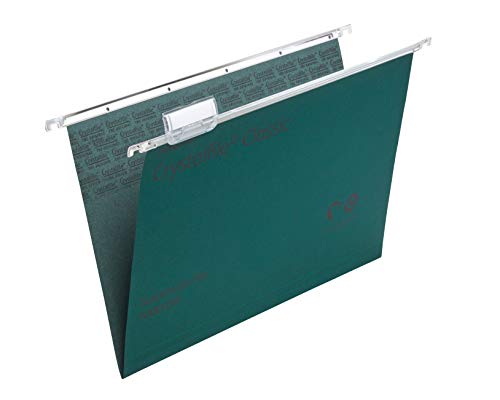 Rexel Foolscap 78016 - Limette Sospese Con Linguette E Inserti Per Schedari, Base A V 15 Mm, 100% Manilla Riciclata, Verde, Crystalfile Classic, Confe
