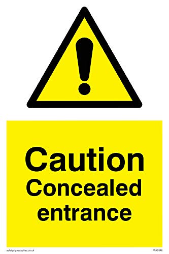 Viking Segni Wa5346-A2P-Ac Sign "Caution Nascosto Di Ingresso, Composito Di Alluminio, 600 Mm Altezza X 400 Mm Larghezza