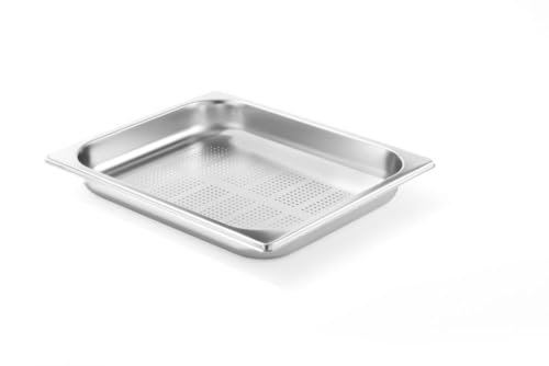 Hendi Contenitore Gastronorm, Gn 1/2, Solo Con Fondo Perforato, Contenitore Gn, Impilabile, Bordi Arrotondati, Resistente Alla Temperatura Da -40° A 3