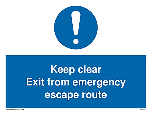 Confezione Da 5 – Keep Clear Exit From Emergency Escape Route Sign – 200 X 150 Mm – A5L