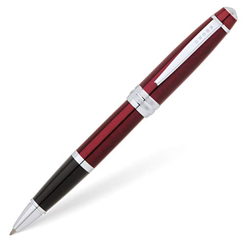 Cross Bailey - Penna Roller Selectip Pen (Inchiostro Nero, Tratto M, Rosso Laccato, Cromato