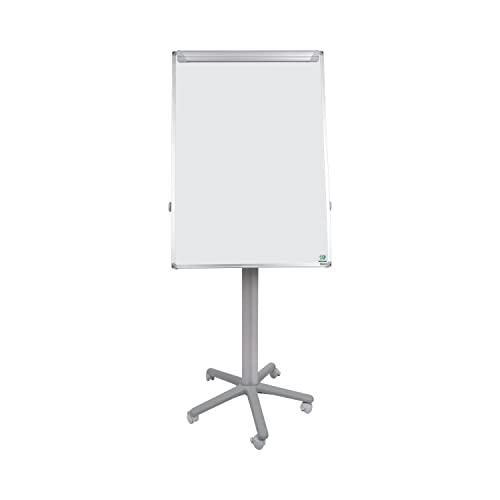 Bi-Office Lavagna Portablocco Mobile Earth, Cavalletto Treppiedi Ecologico, Superficie Cancellabile A Secco Non-Magnetica, Struttura Grigia, 700 X 100