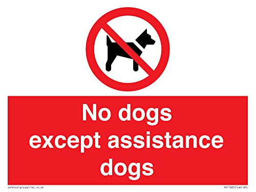 Cartello Con Scritta "No Dog Except Assistance Dog", 200 X 150 Mm, Formato A5L