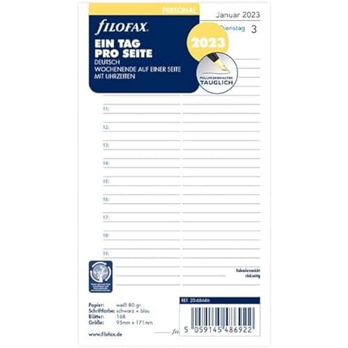 Filofax Personale 1 Giorno Su 1 Pagina (Tedesco) 2023