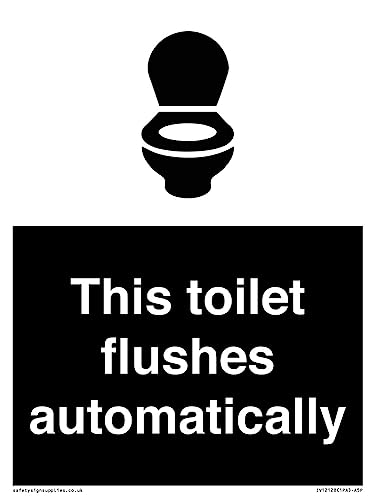 Cartello "This Toilet Flushes Automatically Sign", 150 X 200 Mm, Formato A5P