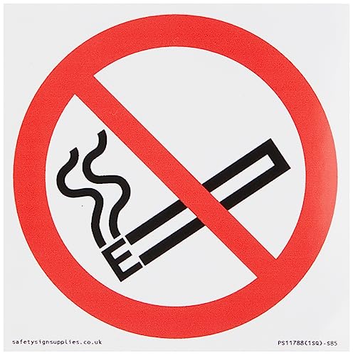 Viking Signs P927 Proibizione: No E-Sigarette/Vaping Sign - 85 X 85 Mm - S85, Rosso/Bianco
